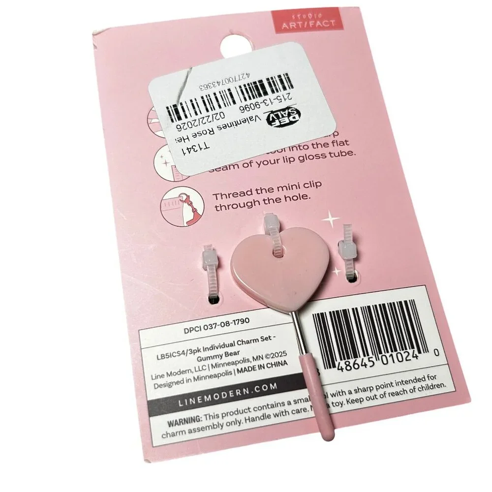 Gummy Bear Lip Gloss Charms 3pc Set Y2K Cute Kawaii Keychain Charm NWT